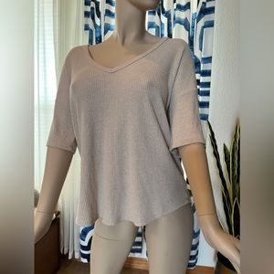 A New Day Ribbed Shirt Drop Sleeve V-Neck Shirt Size XL